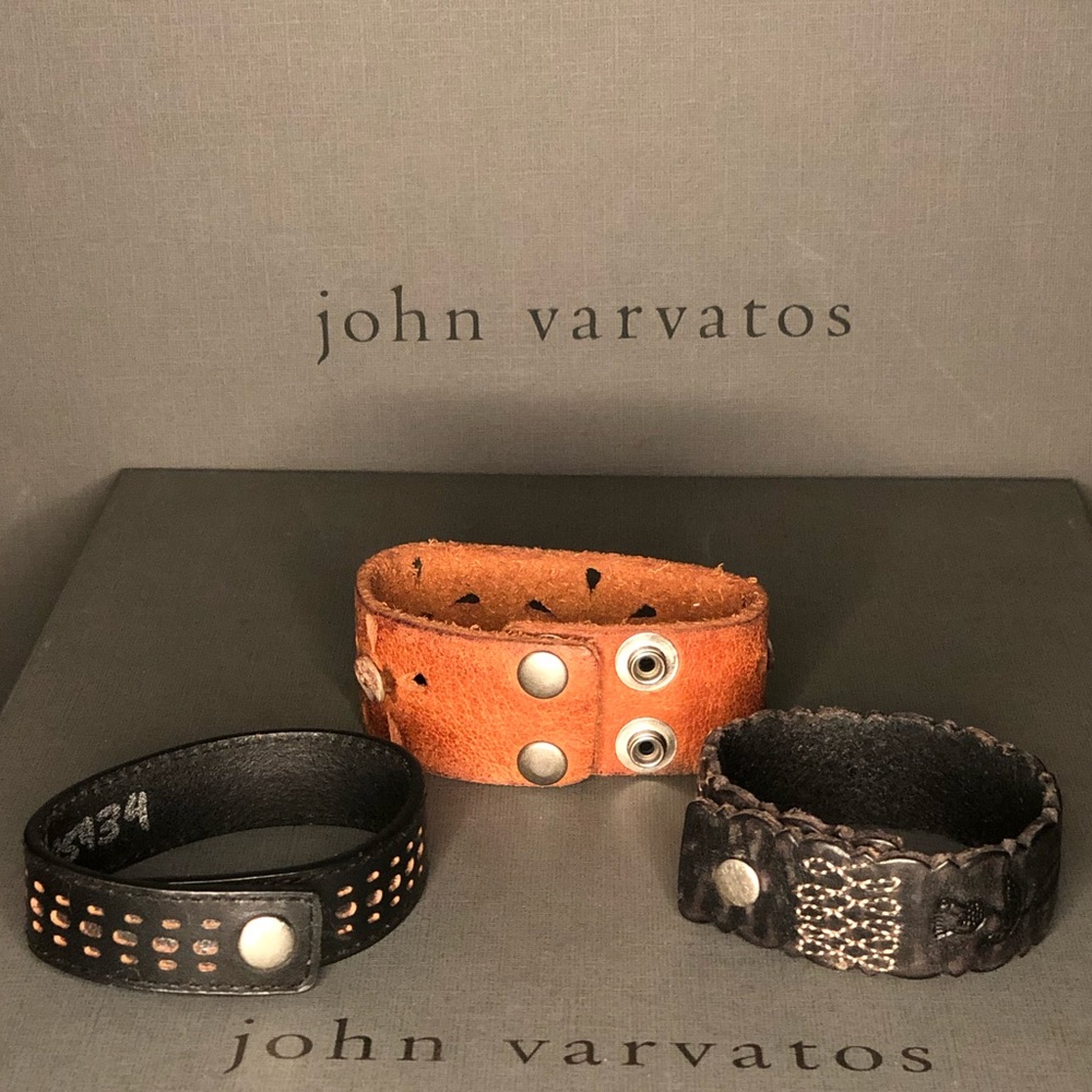 Three Men’s Leather fashion Bracelets